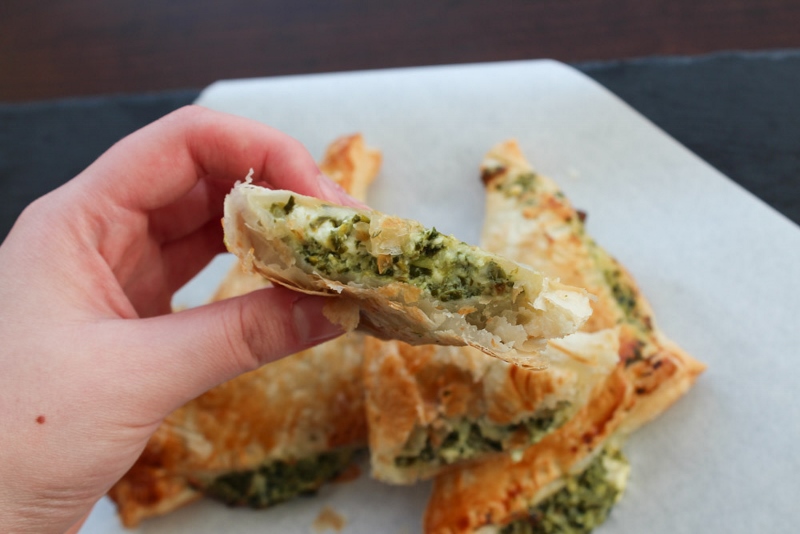 Puff Pastry With A Spinach And Feta Cheese Filling