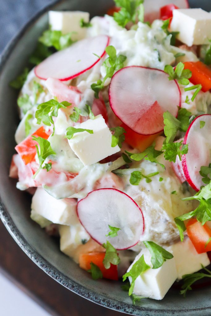 Frisk Og Lækker Kartoffelsalat Med Tzatziki Og Feta
