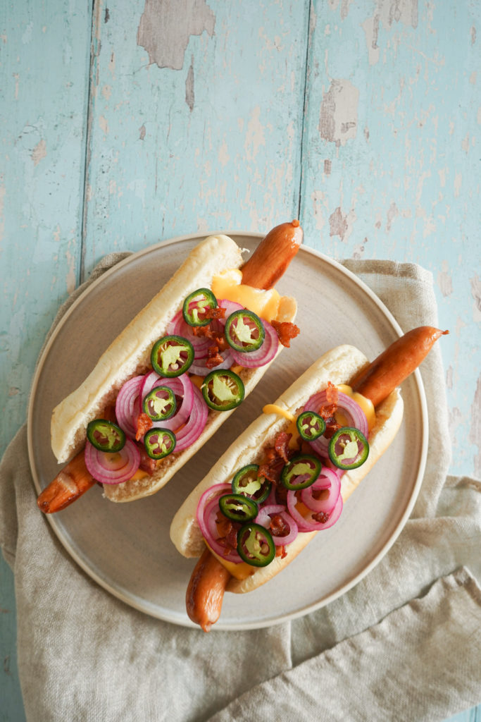 Hotdog Ostesauce Bacon - Hjemmelavede Hptdogs