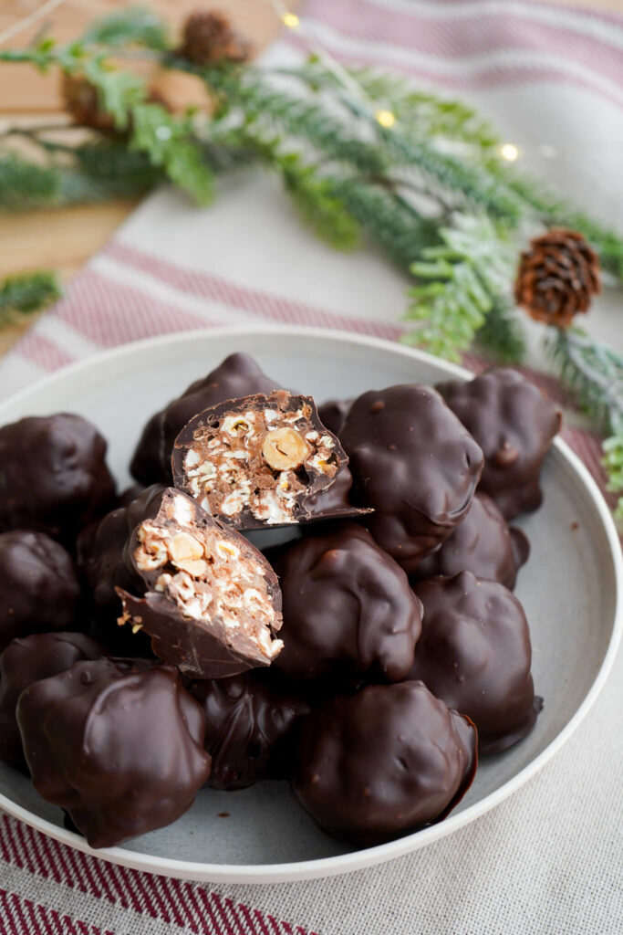 Popcornkugler med toffifee