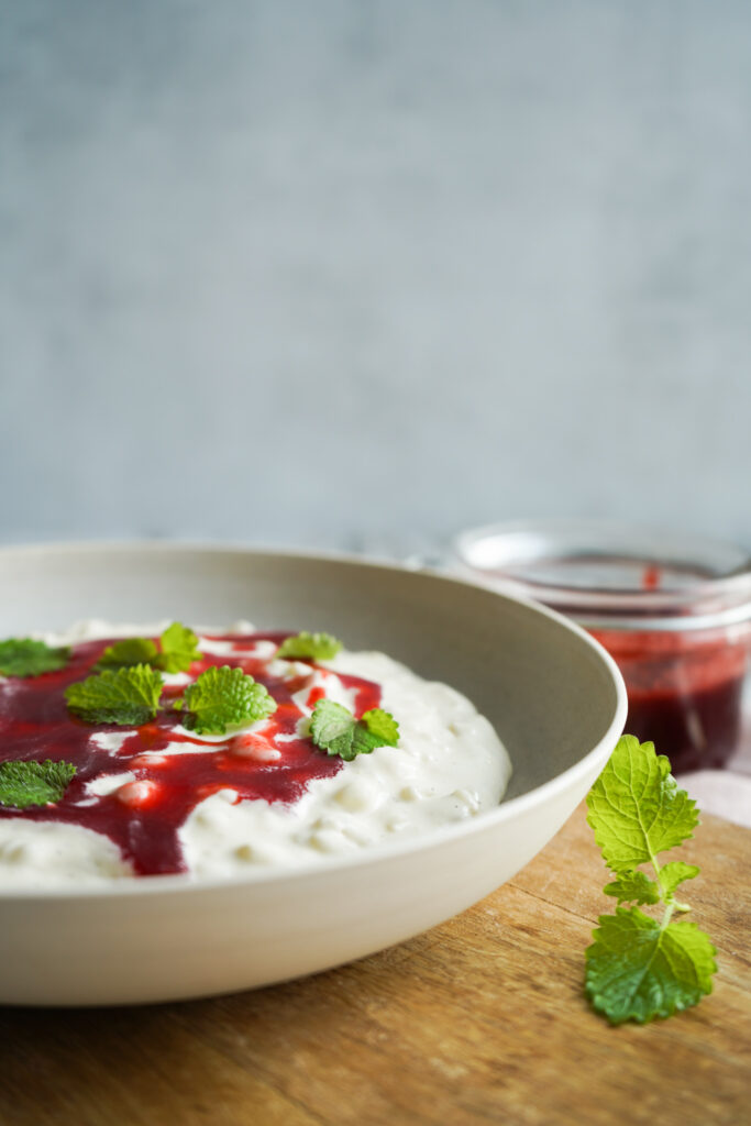 Risalamande Med Jordbærsirup