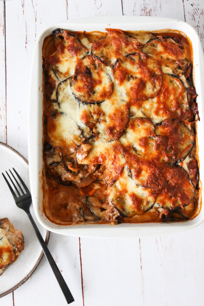 Moussaka - Auberginer Bagt Med Oksekød Og Ost