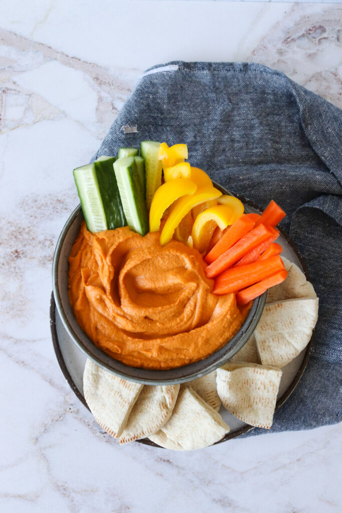 Hummus Med Bagt Peberfrugt - Opskrift På Hummus