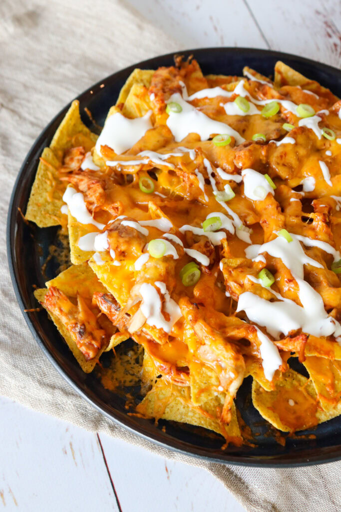 Nachos Med Pulled Kylling, BBQ Sauce Og Cheddar