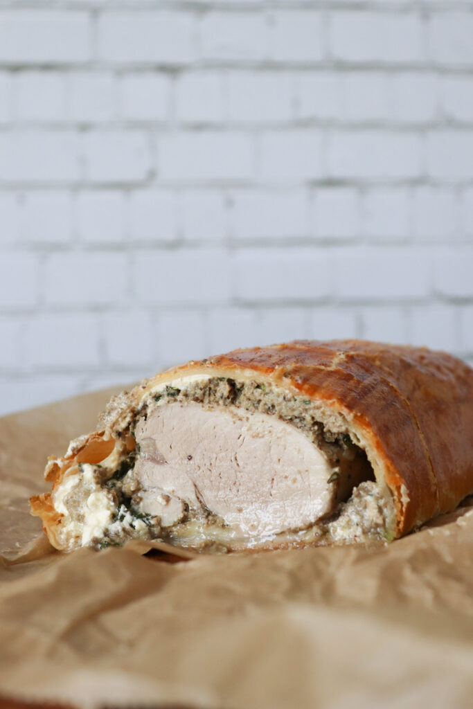 Indbagt Svinemørbrad Med Flødeost Og Champignon