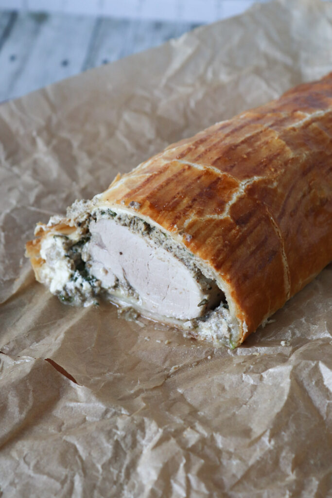 Indbagt Svinemørbrad Med Flødeost Og Champignon