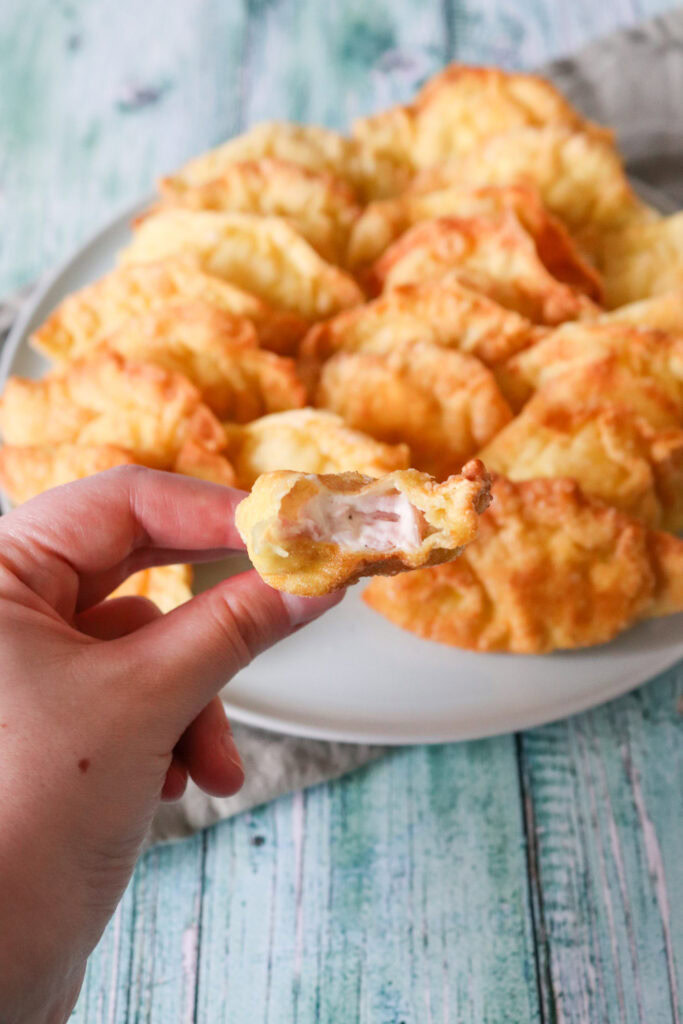Skinkestang Inspireret Wontons - Wontons Med Skinke Og Flødeost