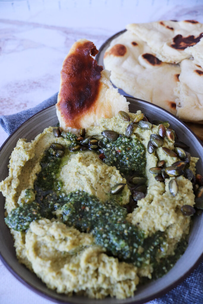 Kikærtedip Med Græskarkernepesto - Opskrift På Kikærtecreme