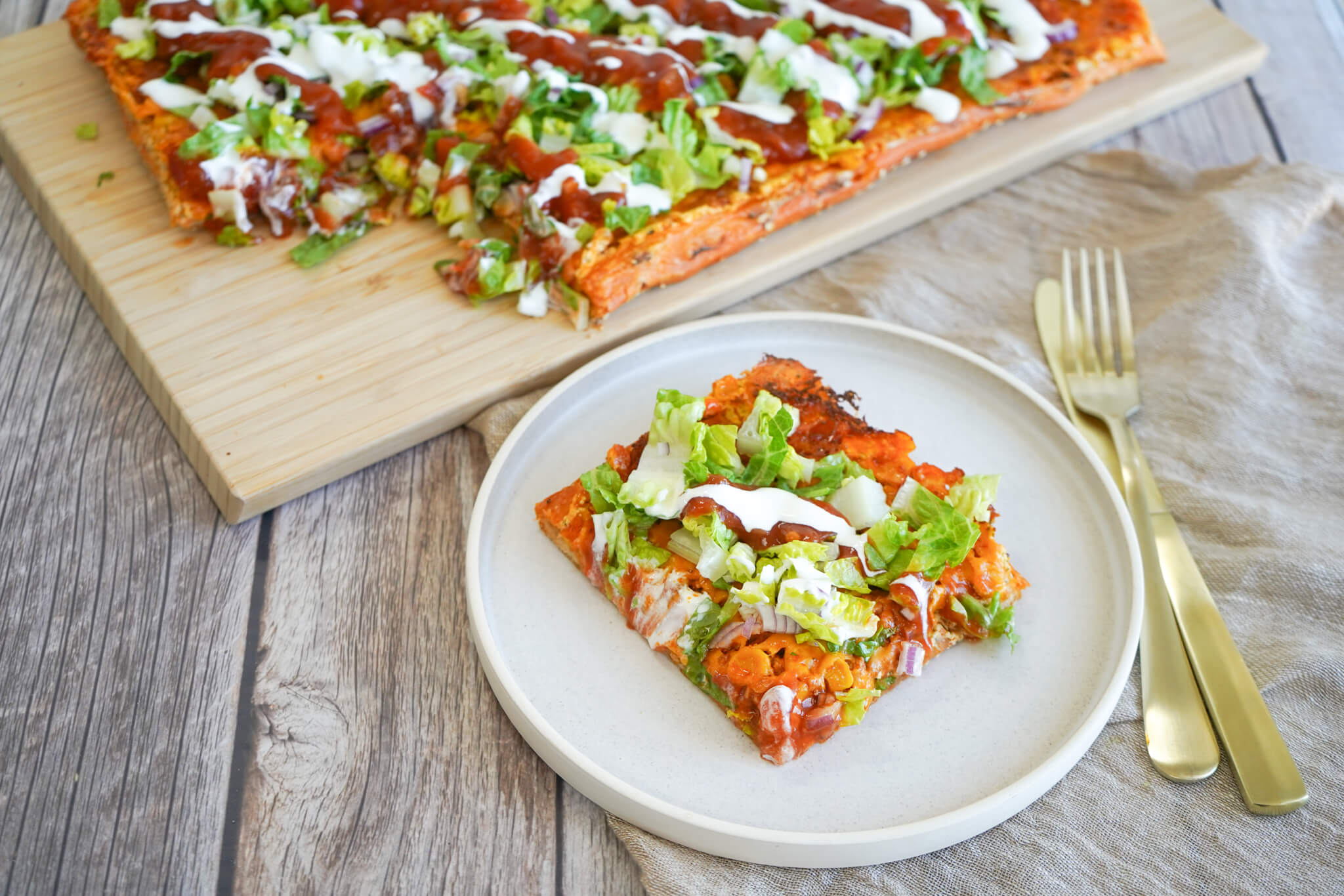 Omvendt tacotærte med kylling