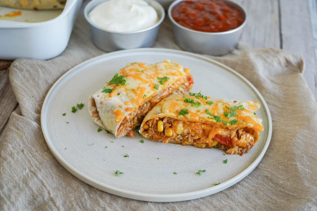 Pulled chicken tortillapakker