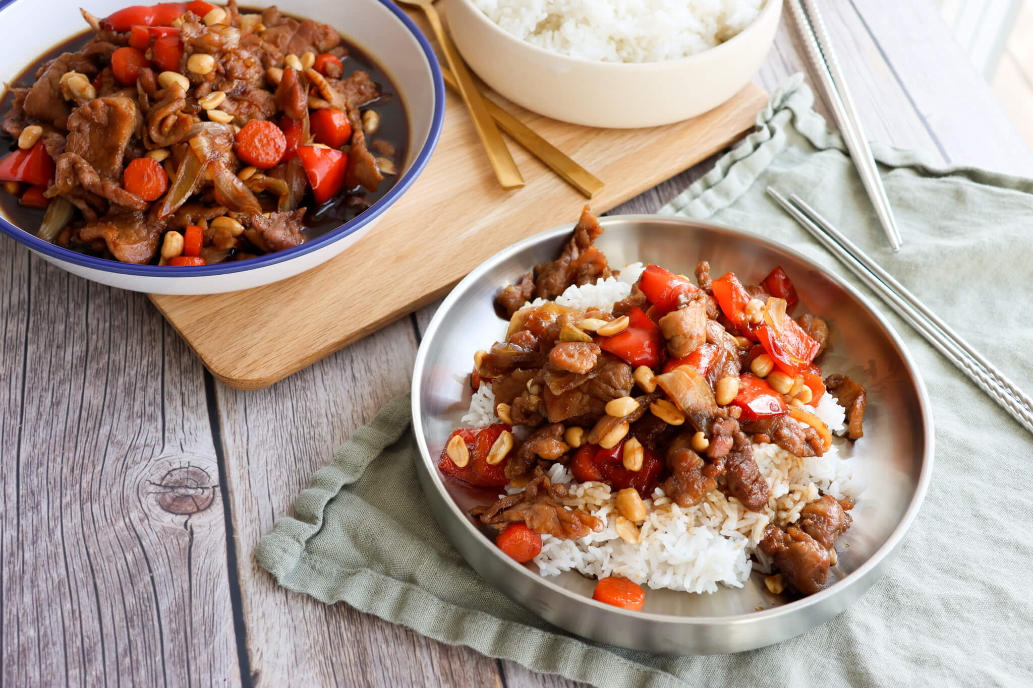 Svinekød i teriyaki