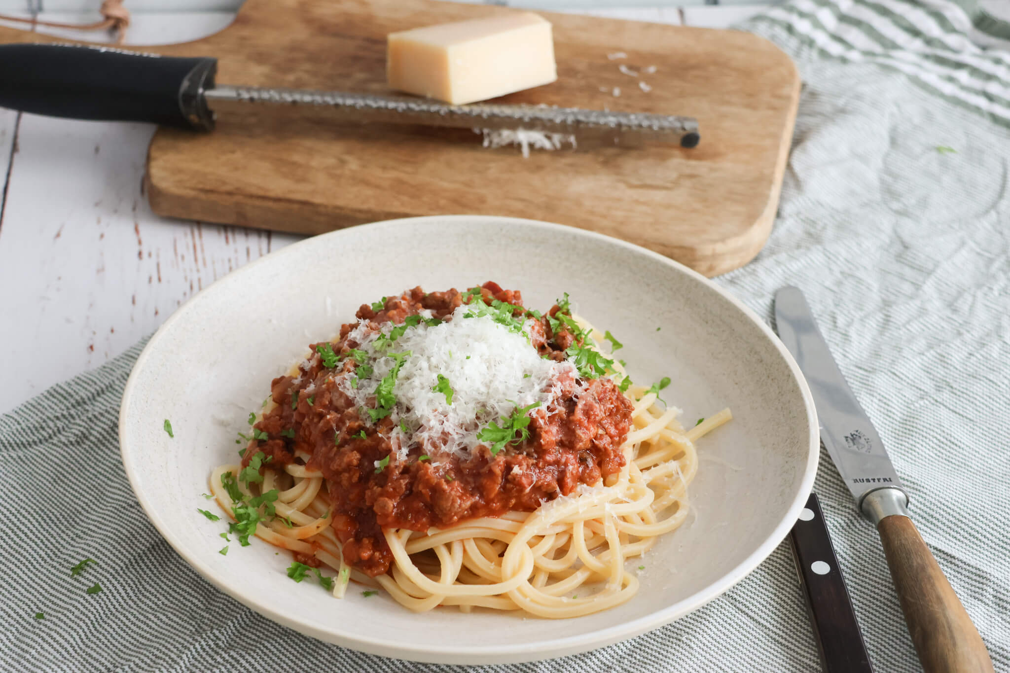Spaghetti med kødsovs