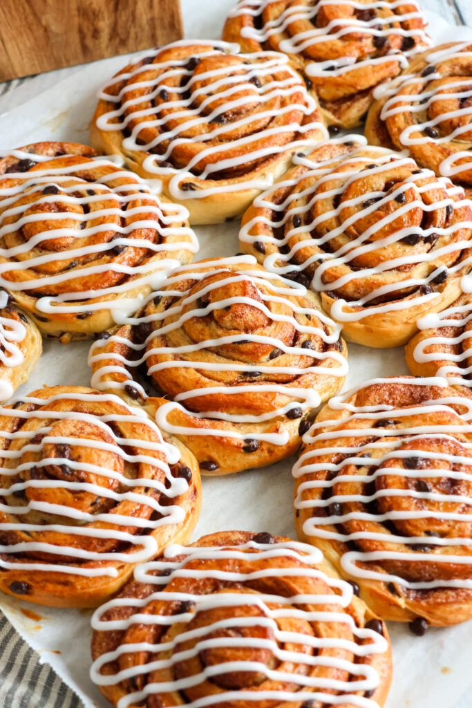 Kanelsnegle med chokolade