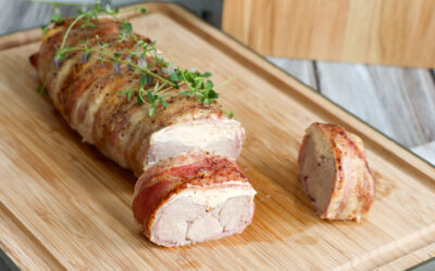 Mørbrad med pikantost og bacon